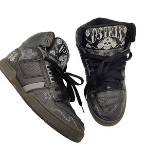 Osiris Lucky 13 Mens Y2K Emo Goth Punk NYC 83 Skate Shoes SZ 10.5 Black Skull